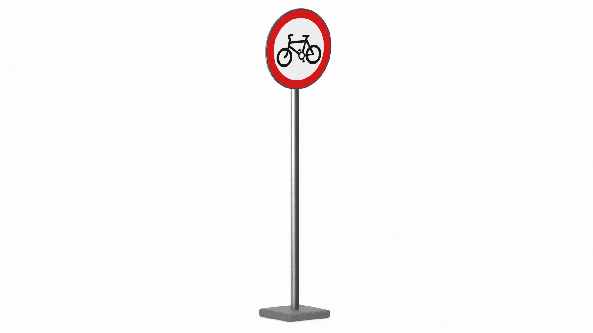 Road Sign No Cycling 3D model preview