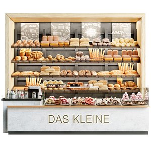 3D Bakery with pastries and desserts model