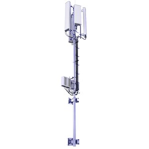 3D Cell Tower Station For Mounted Wall 61 model