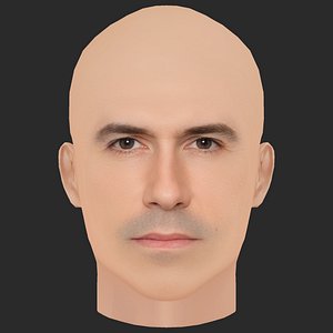 3D Low Poly Scott Adkins Head model