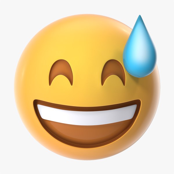 smiling sweat emoji 3D