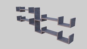 3D Minimalist Bookcase model