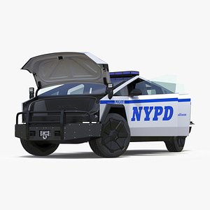 Tesla Cybertruck NYPD Rigged for Maya