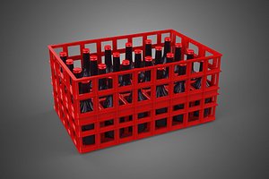 RED BOTTLE SOFTDRINK CARRIER PLASTIC CRATE BOX CONTAINER RACK