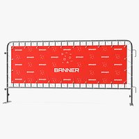 Metal Crowd Barrier with Advertising PVC Banner