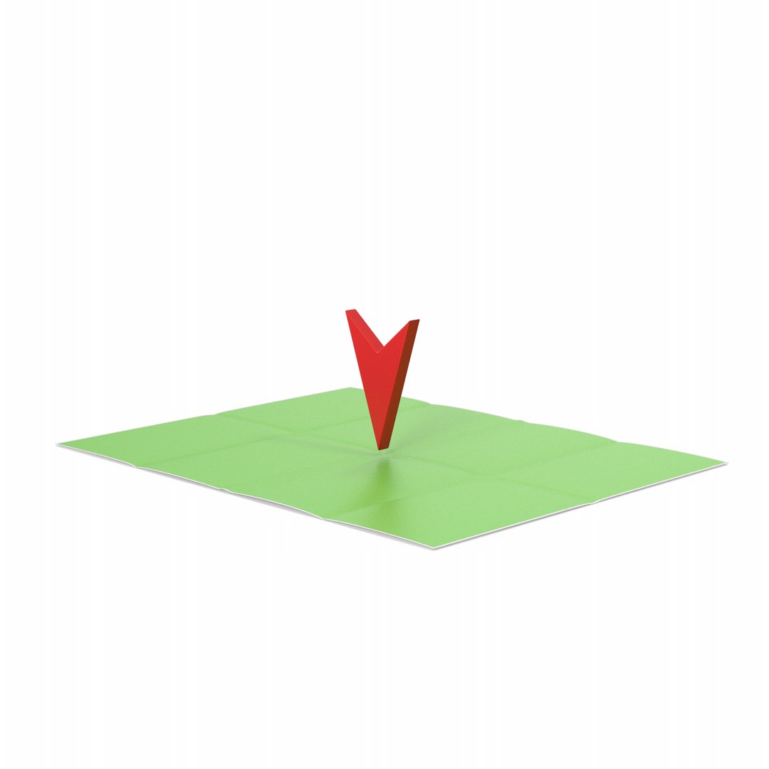 3D Map Paper And Arrow Pin Model - TurboSquid 2209671