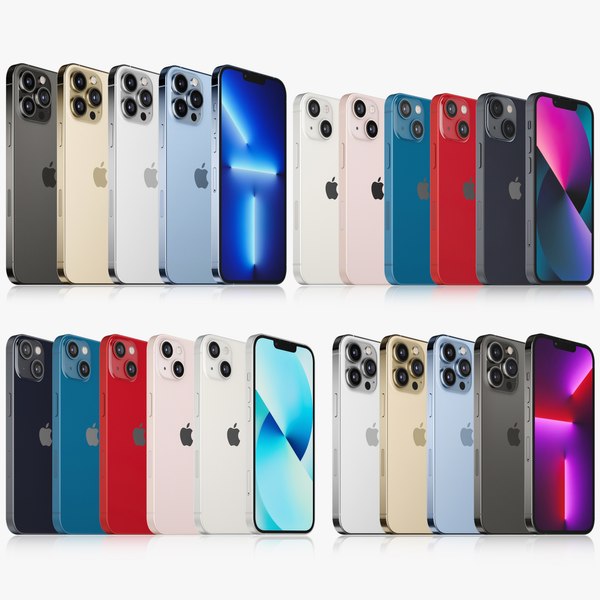 3d Apple Iphone 13 Mini And 13 And 13 Pro And 13 Pro Max All Colors Turbosquid