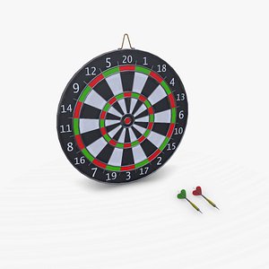 Old Dartboard Low-poly PBR 3D model