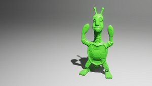 Retro Plastic Alien Figure 01 3D model