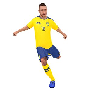 3D model rigged soccer player 2018