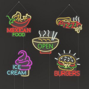 Neon advertising sign cafe