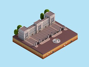 Cartoon Low Poly Buckingham Palace