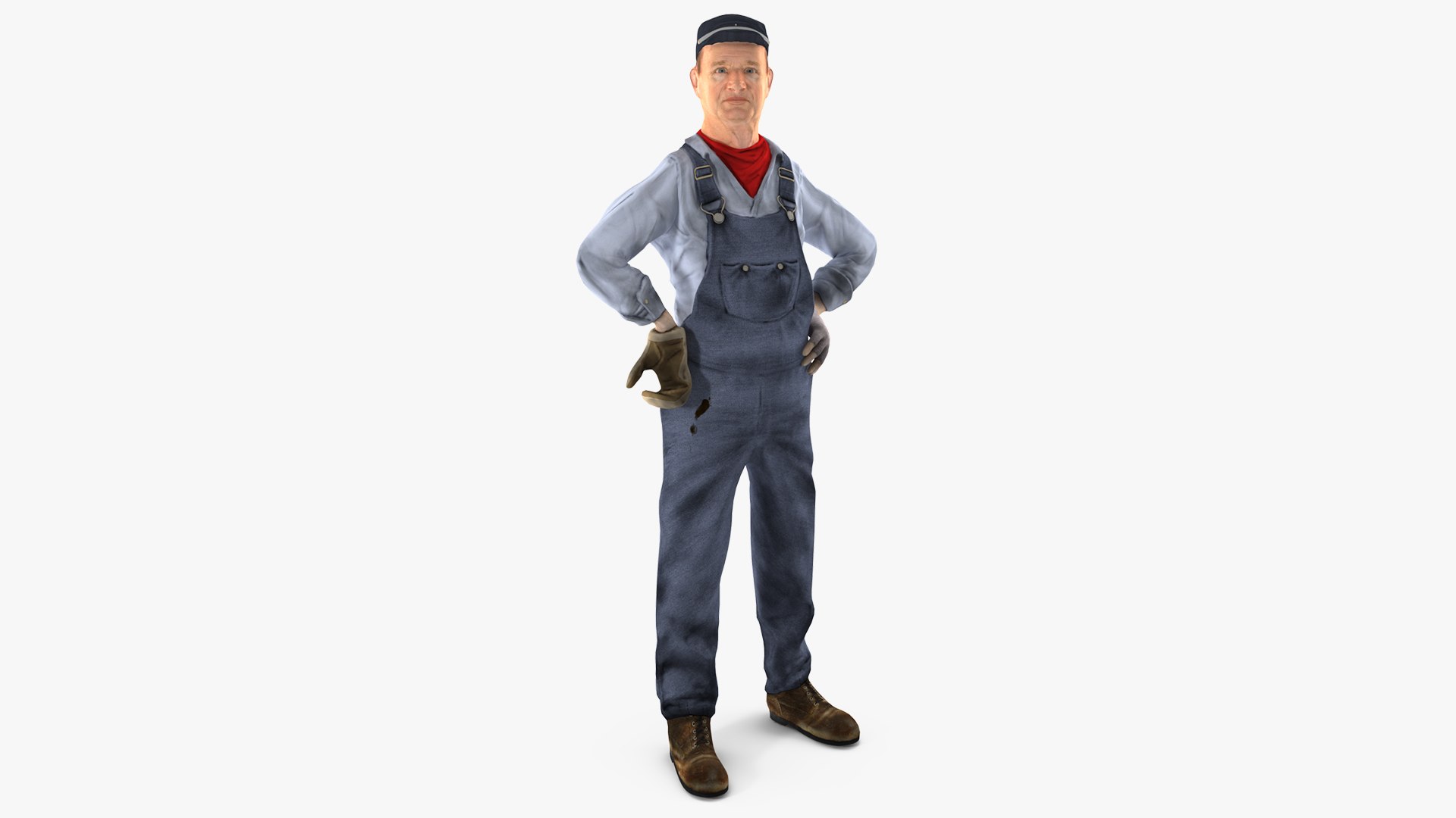 Train Conductor Character Rigged 3D model preview