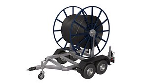 Broadband Cable Drum With Trailer 3D