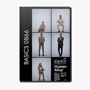 3D Basics0866 - A set containing 5 models of male and female adults in business attire in office settin