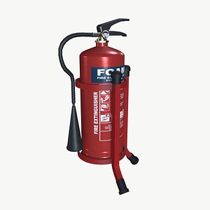 Foam fire extinguisher with stand 3D model