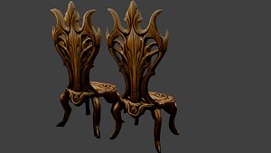 Fantasy wood chair model