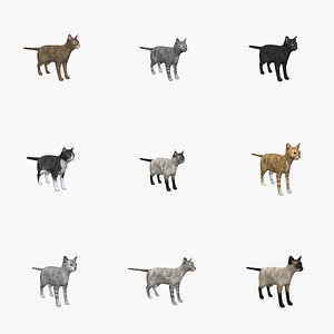 Cats Pack 9 in 1 3D model