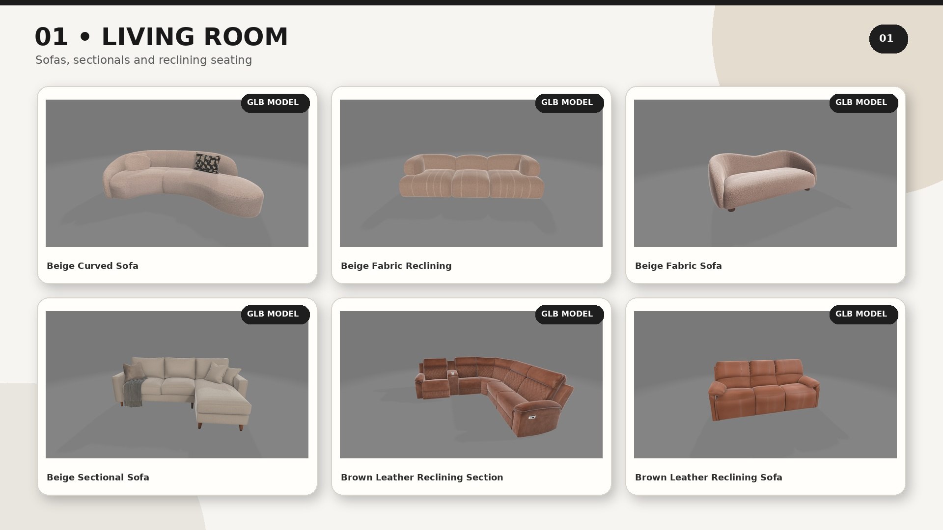 50 Furniture 3D Models Bundle – Modern Sofa, Chair, Table, Cabinet &amp; Interior Assets 3D model https://p.turbosquid.com/ts-thumb/zJ/kOpYBT/7f/furniture_preview_02/jpg/1786715475/1920x1080/fit_q87/55c18f1e075ab22c15a75f67874cba4e07d99712/furniture_preview_02.jpg