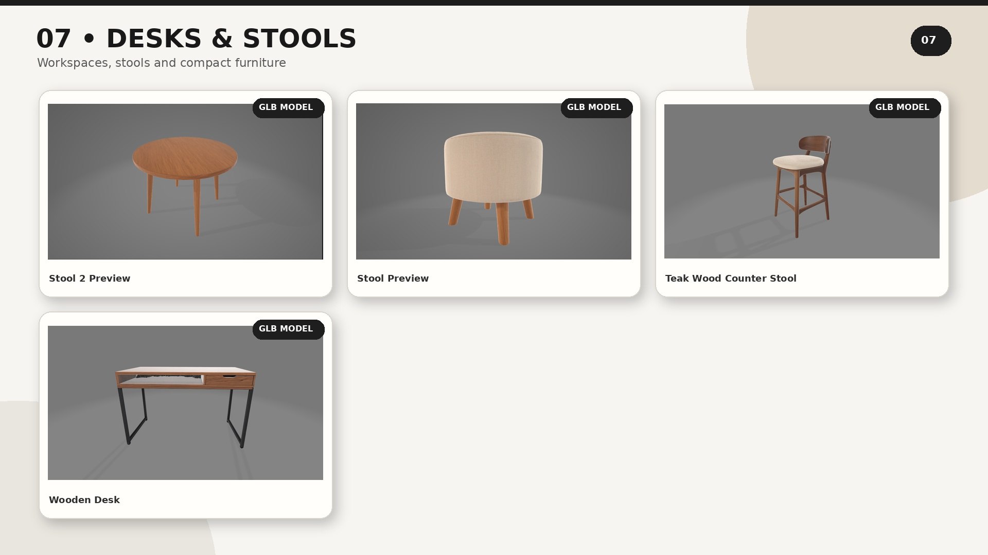 50 Furniture 3D Models Bundle – Modern Sofa, Chair, Table, Cabinet &amp; Interior Assets 3D model https://p.turbosquid.com/ts-thumb/zJ/kOpYBT/MN/furniture_preview_08/jpg/1786715473/1920x1080/fit_q87/c61029c1cfc879bd504815fbc1599f889247047a/furniture_preview_08.jpg