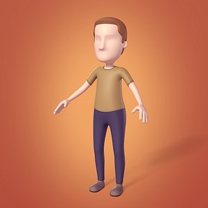 cartoon stickman mesh 3D