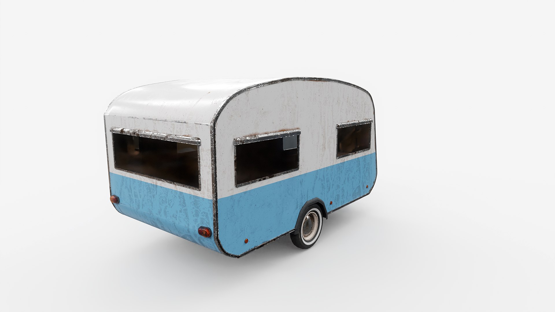 3D Model Aged Classic Vintage Camping Caravan - TurboSquid 2404473