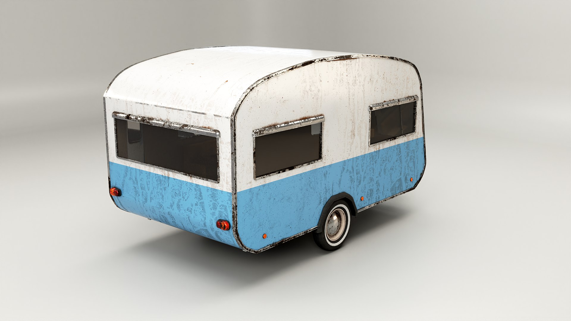 3D Model Aged Classic Vintage Camping Caravan - TurboSquid 2404473