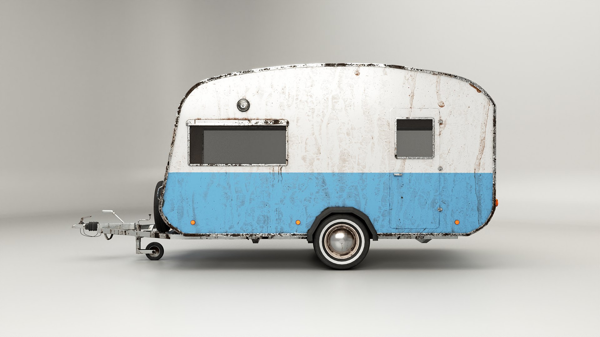 3D Model Aged Classic Vintage Camping Caravan - TurboSquid 2404473