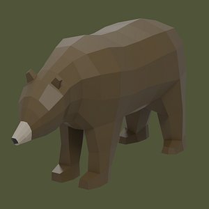 3D Stylized lowpoly BEAR model