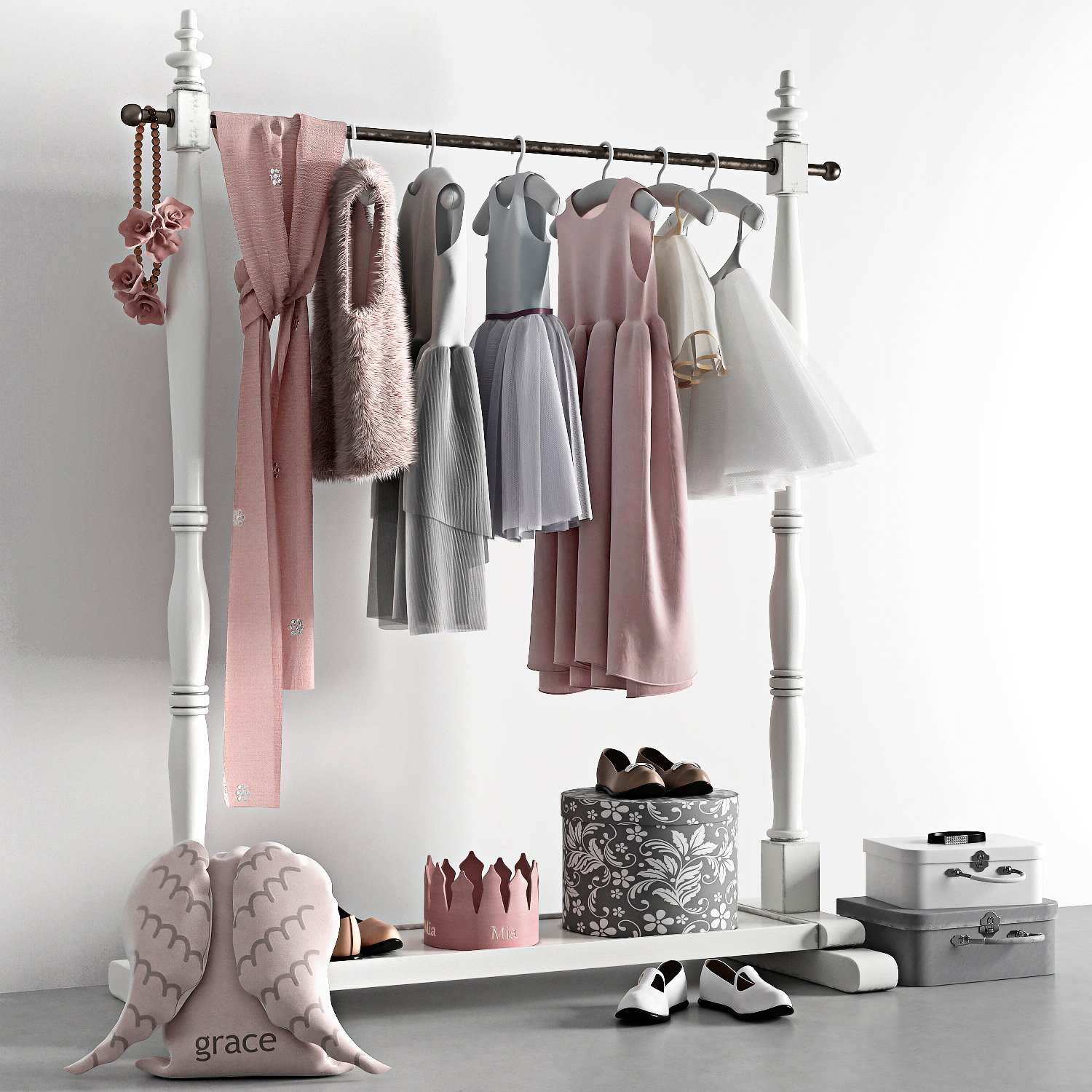 Mini wardrobe rack model - TurboSquid 1410814