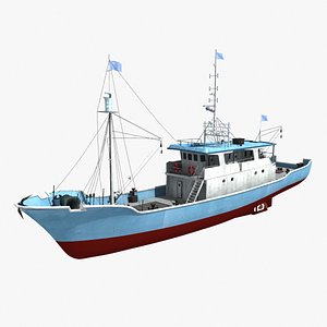 boat ship fish 3D