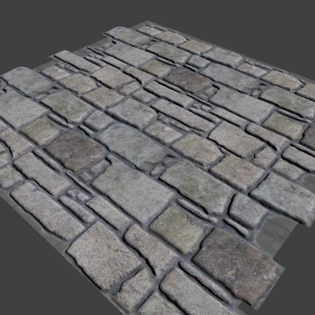 3d Stones Floor Wall Model