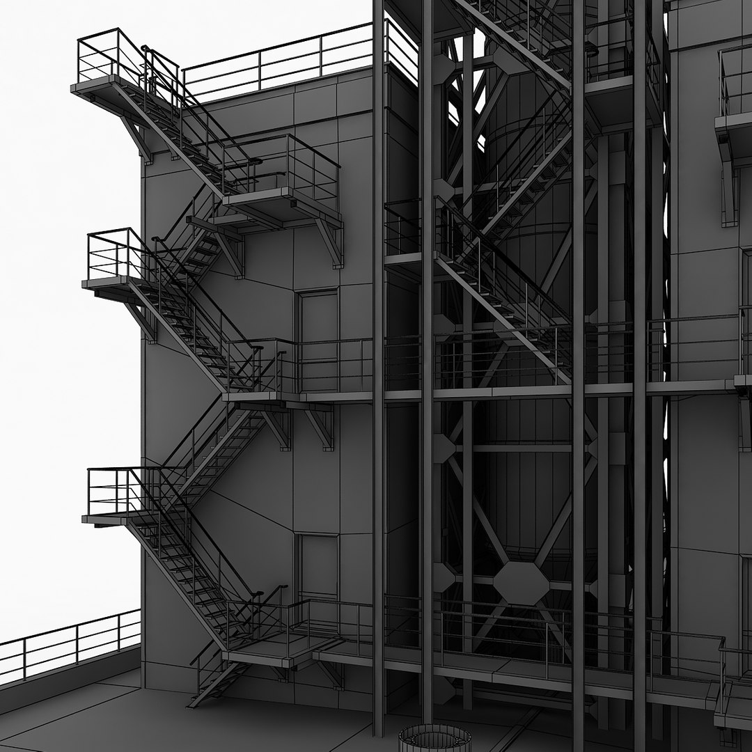 Medium Industrial Building 38 3d Model