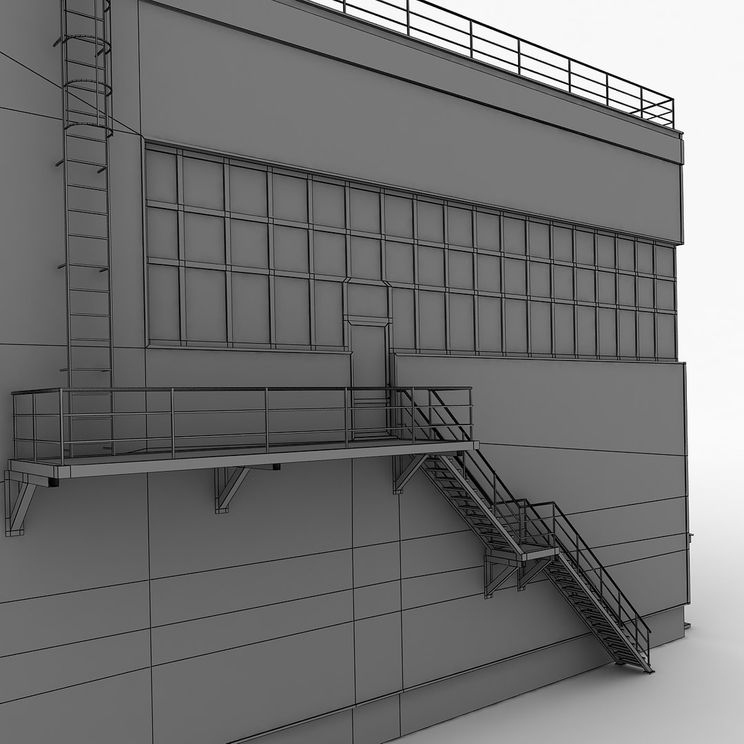 Medium Industrial Building 38 3d Model