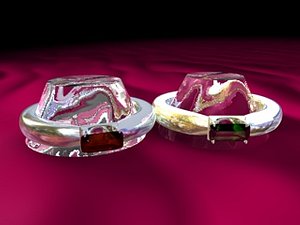 gold rings 3d model