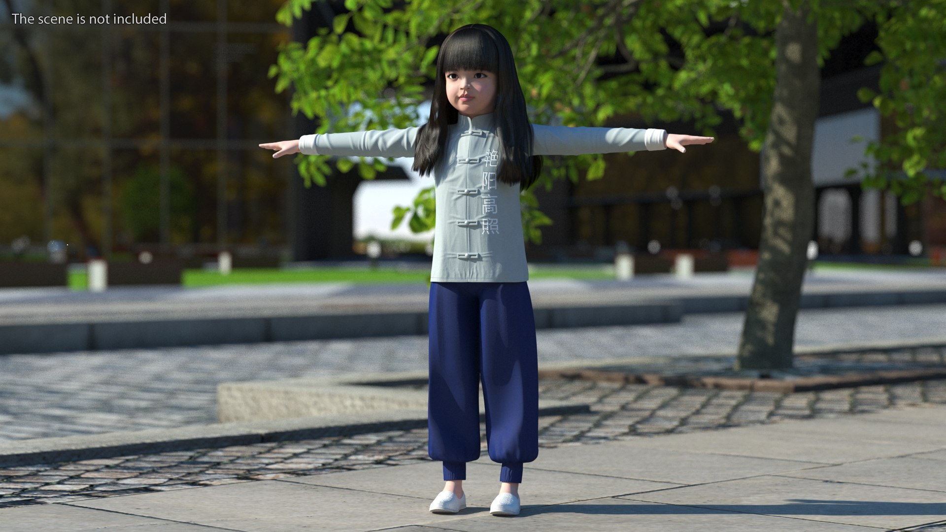 Menina chinesa com roupas de casa em pose de T Modelo 3D - TurboSquid  1971265