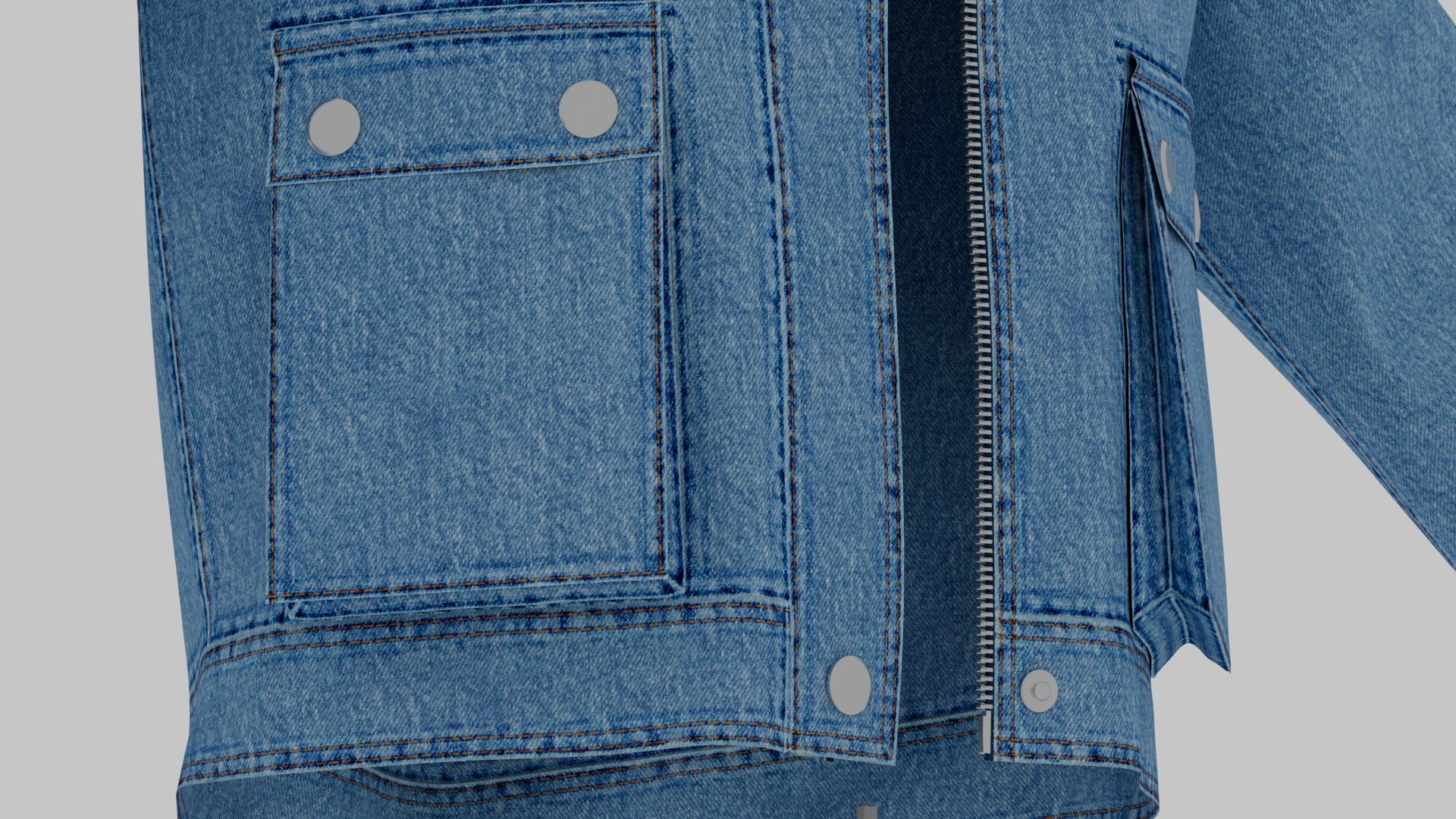 3D Blue Woman Denim Jacket With 16 K Textures - TurboSquid 2199037