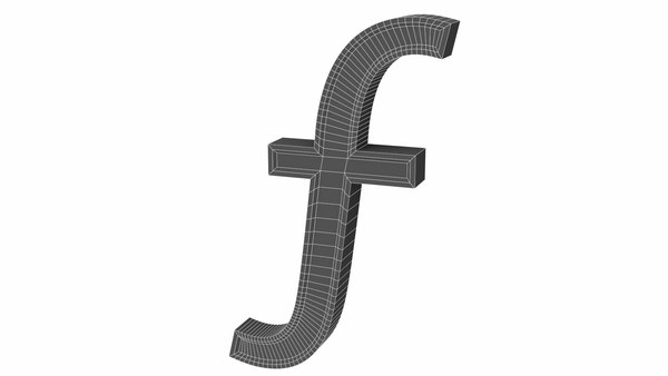 3D Guilder currency sign model - TurboSquid 1717731