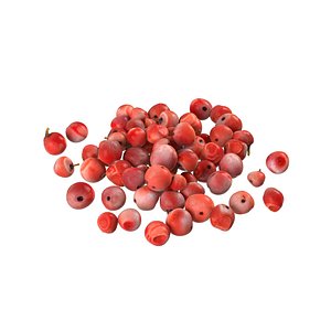 3D Red dried peppercorn pile