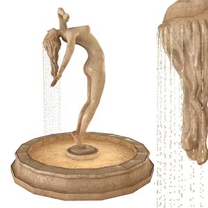 Girl Statue Fountain Water Feature model