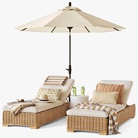 Huntington Wicker Chaise Lounge Pottery Barn