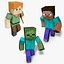 3D Minecraft Character Collection - Mixamo Animatable model