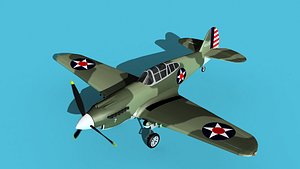 3D Curtiss P-40B Warhawk V04 USAAF