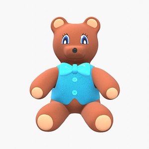 Teddy Bear Toy Brown Stuffed 3D model