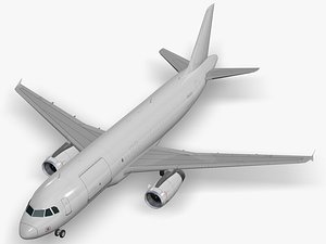 3D airbus aircraft generic white