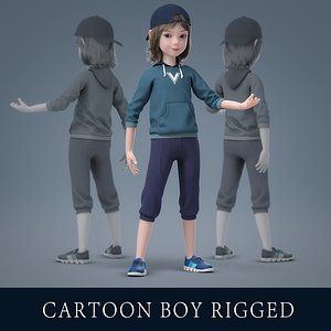 cartoon boy rigged model