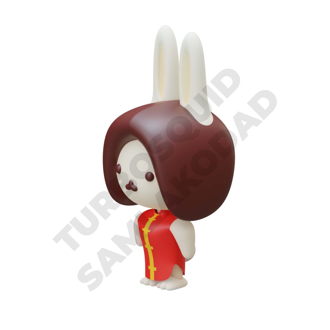 3D Isometric 3D Render Chinese Rabbit Character 08 model - TurboSquid ...
