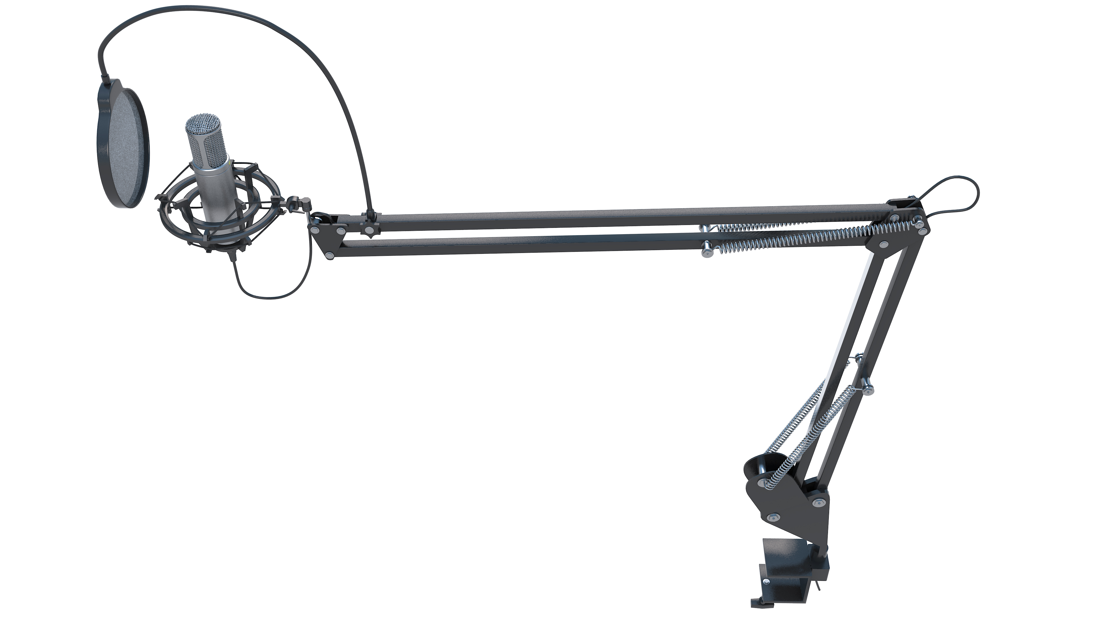 3D Condenser Microphone With Stand model TurboSquid 1822349