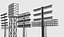 Modelo 3D del conjunto de torres de iluminación del estadio
