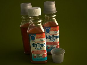 cold medicine bottle 354ml 3d model